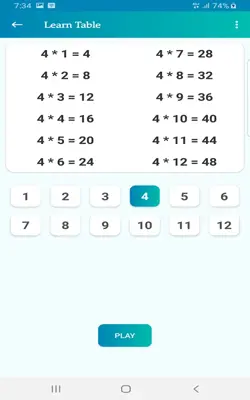 Multiplication Table android App screenshot 0